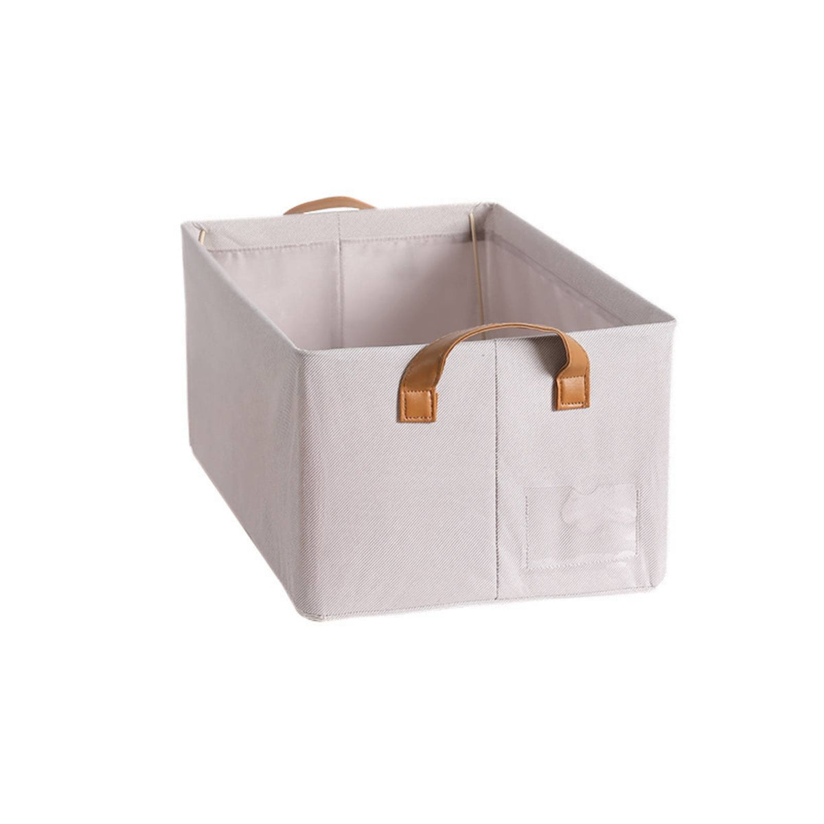 Cotton-Linen Foldable Storage Basket Steel Frame Rectangular Storage Basket Reinforced Side Panels uncoveredTop for Home Organization