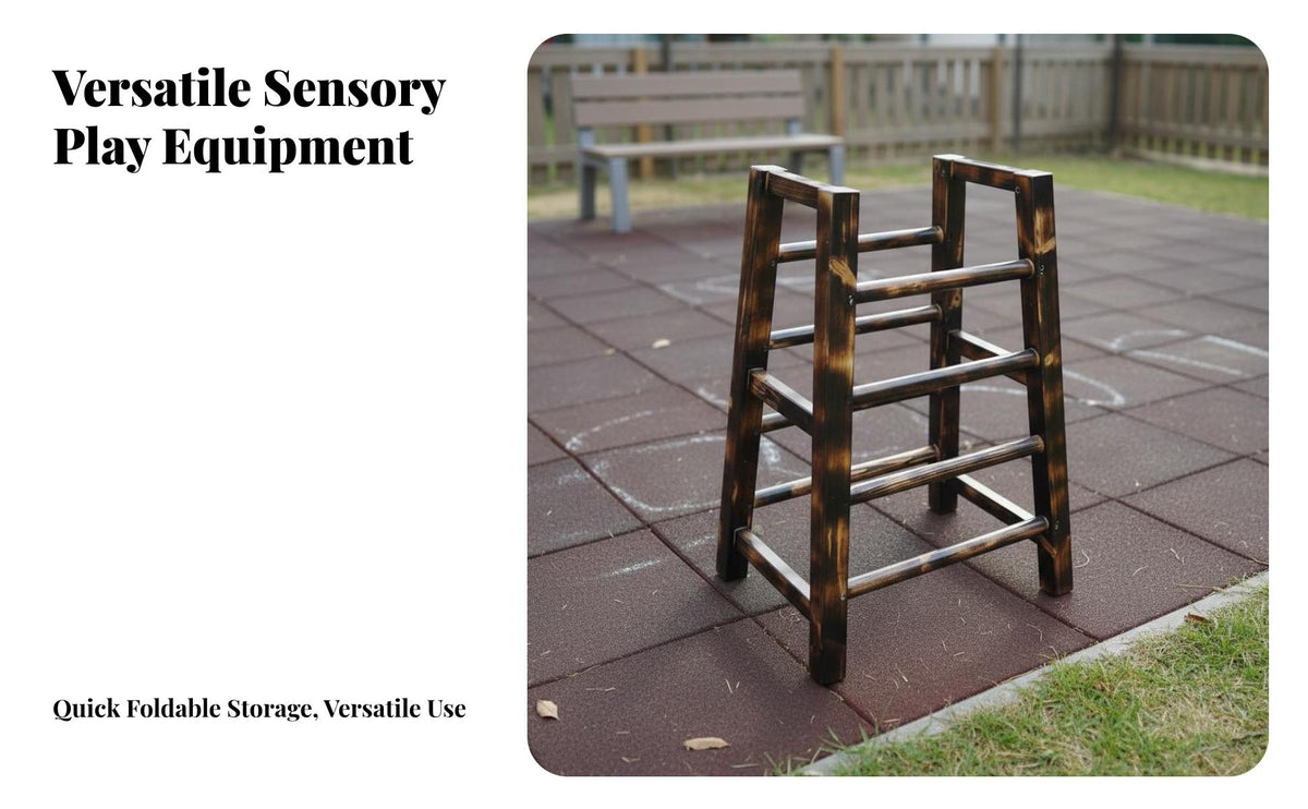 Modular Climbing Frame Set Develops Hand-Eye Coordination Sensory Training Playset Grass Block and Ladder Climber for Outdoor, Playground