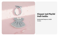 Doll Clothes Lace Trim 1/12 Scale Clothes 1/12 Scale Doll Dress Set for Hobbyists, Dollhouse Play