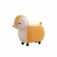 Silent Casters Soft Creature Ottoman Soft and Comfortable Upholstered Character Stool Strong Load-Bearing children's Furniture Multi-Functional for Toddlers, Parents, Adults, Living Room, Entryway, Playroom, Nursery