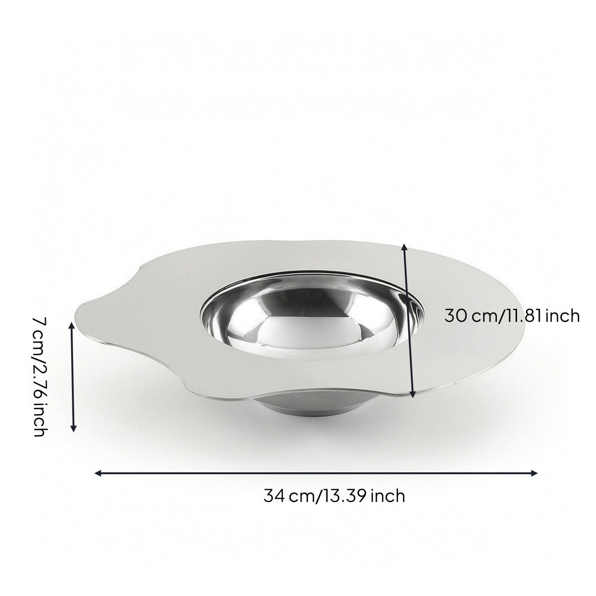 Stainless Steel Tray Modern Metal Fruit Bowl Low-Profile Tableware for Living Room
