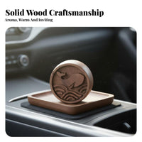 Essential Oil Dispenser Wood Chinese Design Wooden Essential Oil Dispenser Decorative Wooden Aroma Block for Home Stylists, Drivers, Bedroom, Desk