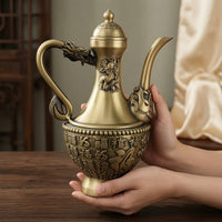 Beverage Pot Ornament Traditional Chinese Decorative Beverage Pot Retro Pitcher for Tabletop, Tea Room