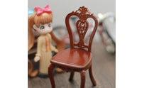 Dollhouse Chair with Carved Backrest Ornate Miniature Backrest Chair Micro for Collectors
