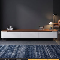 TV Cabinet with Drawers Solid Wood Low-Profile Media Cabinet Modern-Minimal TV Stand for Families, Living Room, Apartments