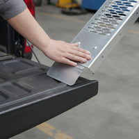 Folding Ramp with Strap Lightweight Motorcycle Ramp Compact for Trailers, Garages