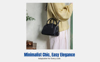 Genuine Leather Bowling Bag, Women's Pillow Handbag, Minimalist Shoulder Crossbody, Soft Cowhide, 2025