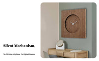 Creative Design Minimalist LED Clock Great Gift Idea Silent Wooden Clock Accurate Timekeeping for Adults, Students, Bedroom, Study, Kitchen
