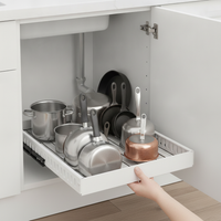 Pull-Out Pot and Pan Organizer Rack for Kitchen Cabinet or Countertop