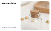 Gold Bean Storage Bottle Miniature Size Mini Glass Bottle Small Glass Container Reusable Mini Cork Plug Vials for Presentation