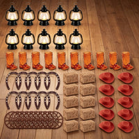 Western Party Centerpiece Tabletop Display Rustic Cowboy Centerpiece Set LED Candle Lights Rustic Country Decoration Set for Wedding