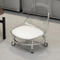 360-Degree Swivel Low-Profile Roller Seat Quiet Wheels Cushioned Roller Stool Effortless Rolling Mobile Seating Ergonomic Backrest for Homeowners, Beauticians, Living Room, Salon, Bathroom, Office