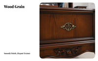 Vintage Phonograph Cabinet Built-in Subwoofer Option Gramophone Base with Drawer Multi-Functional Vinyl Record Storage Table