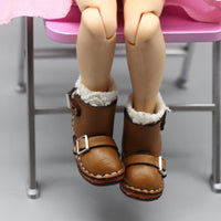 Blythe Doll Shoes Detailed Stitching Miniature Snow Boots for Hobbyists