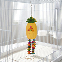 Parrot Toy and Grinding Tool Set, 6 Pack Fruit-Themed Parrot Swing and Perch with Bells, Bird Entertainment for African Grey Pet Birds