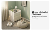 Minimalist Design 2-Drawer Bedside Table Modern design 2-Drawer Nightstand space-saving Size Bedroom Furniture adaptable Use for Apartment Dwellers, College Students, homeowners, Dorm Room, Entryway, Closet