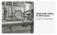 Dampens Vibration Stainless Steel Pressure Gauge Stable Reading Shock Resistant Pressure Gauge Clear Display Two-Way Scale Manometer Heavy Duty Construction for Maintenance Professionals, Engineers, Mechanics, Hydraulic Systems, Air Compressors, HVAC