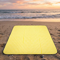 Picnic Blanket and Waterproof Mat for Camping Gear, Silver Glue Oxford Cloth Camping Mat, Machine Washable Beach Blanket, Rolled Strapping Handle