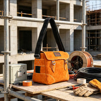 Long-Lasting Leather Tool Bag with Shoulder Strap Structured Tool Bag with Shoulder Strap Large Multi-Purpose for Job Sites