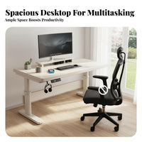Height Adjustable Desk Stable Frame Sitting-Standing Desk Sturdy Construction Sitting-Standing Computer Table for Students, Streamers