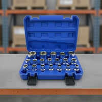21 Pieces 1/2 Inch Drive Socket Set High Power Design Mechanic Socket Set Long-Lasting Heat Treated Steel for DIY Hobbyists