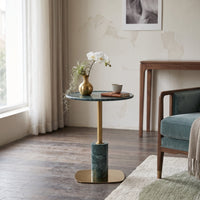 Side Table with Pedestal Base Sculptural Pedestal Side Table Minimalist Furniture for Living Room, Reading Corner, Lounge