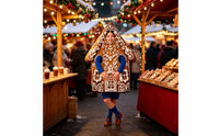 Gingerbread House Costume Pull-on Foam House Costume Lightweight Holiday Dress-up Outfit for Kids Adults