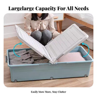 Wheeled Storage Bin Space-Saving Wheeled Under-Bed Container particlesshield
