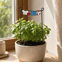 Clothesline Garden Sign Easy to Insert Decorative Iron Plant Sign Lightweight