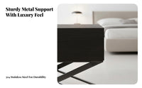 Nightstand with Storage Italian Inspired Bedside Cabinet Easy to Clean for Hotel