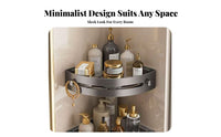 Drillnon-Drill Installation Triangular Corner Holder No Drilling Required 2-Tier Corner Holder Waterproof Bathroom Organizer Rust-Proof for Homeowners, Families, Students, Kitchen, Shower, Restroom, Toilet