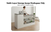 Wide Countertop Salon Reception Counter Sturdy Construction Modern Checkout Counter Wear-Resistant Modern Shop Front Desk Multi-Purpose for Receptionists, Business Owners, Office Managers, Lobby