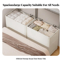Dust-Proof Flip-Top Storage Box Multi-Purpose Rolling Storage Bin with Lid Foldable Large Capacity Clothes Chest Decorative for Students, Homeowners, Parents, Bedroom, Closet, Dorm Room, Office