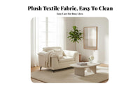 Chaise Sectional with Adjustable Headrests French Cream and design Living Room Furniture Small Space accommodating right-angled Couch for Homeowners, Lounge Area