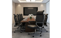 Adjustable Height High Back Executive Chair Thick Padded Cushion Leather Executive Chair Support Scratch-Resistant for Managers