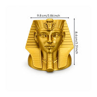 Sculptural Pharaoh Head Pen Holder Gold Pharaoh Pen Holder Tidy Pencil Cup Freestanding for Home Office, Study