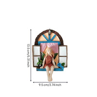 Fairy Window Ornament Whimsical Hanging Garden Sculpture Magical for Patio