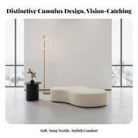 Irregular Shape FluffyShaped Ottoman Soft Texture Backless Padded Seat Minimalist Aesthetic End-of-Bed Stool Versatile Use for Interior Designers, Homeowners, Business Owners, Clothing Retail Establishment, Beauty Salon, Cloakroom, Reception Area