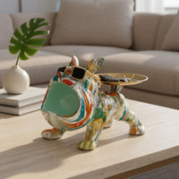 Dog Figurine Storage Tray Modern Type Dog Statue Key Holder Multipurpose Canine Storage Tray for Living Room, Office Desk