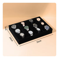 12-Compartment Watch Display Tray with Pillows Open-Top Watch Organizer with Pillow Protective Padding Jewelry Tray Space-Saving for Collectors