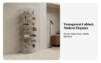 Figurine Display Cabinet Space-Saving Clear Acrylic Display Case Stable Structure Dustproof Model Rack for Hobbyists, Kids, Desktop, Bedroom, Playroom
