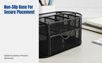 Metal Pen Holder, Multi-Functional Desktop Organizer, Large Capacity, Creative Stationery Storage Box for Students