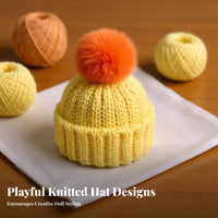 BJD Doll Winter Cap Soft and Soft Doll Tassel Hat Cute Design Tiny Woolen Yarn Hat for Hobbyists, Seasonal Display