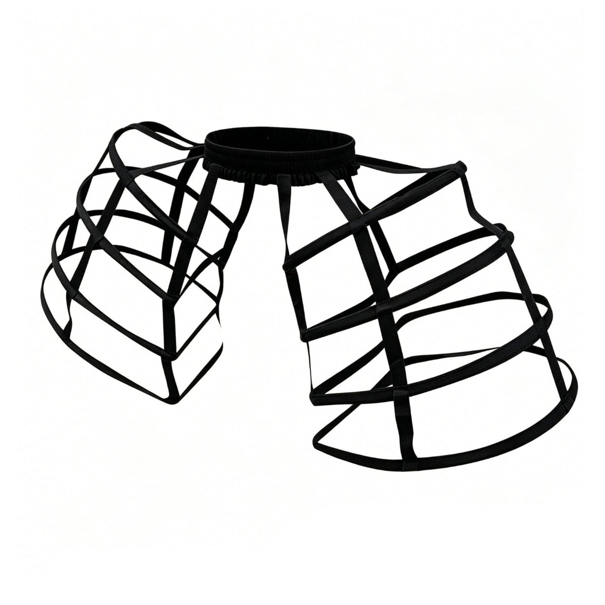 Petticoat 4-Hoop Baroque Hoop Skirt Double-Sided Ribbon Birdcage Petticoat for Cosplayers, Costume Gatherings, Photo Shoots, Stage Performance