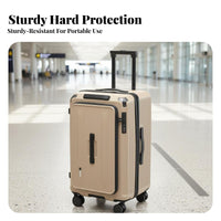 Expandable Design Front-Unziping Roller Luggage Combination Lock Top-Unziping Hardside Luggage Adjustable Telescopic Handle Suitcase Hardshell Protection for Travelers, Vacationers, Business Professionals