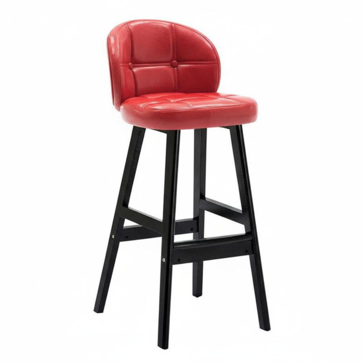 Modern Minimalist Design Upholstered High-Back Stool Sturdy Construction Counter Chair Ergonomic Design Seating Furniture Tufted Upholstery for Business Owners, Restaurant Guests, Cafe, Reception Desk, Kitchen Island, Office