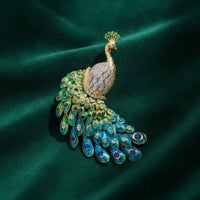 Peacock Brooch Enamel Peacock Pin Ornate Jewelry for Weddings