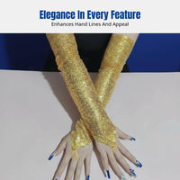 Beaded Fingerless Gloves, Women's Long Retro Cosplay Party Stage Performance