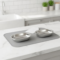 2 Pieces Replacement Bowl Removable Bowls with Mat Easy-to-Clean Feeder for Cat, Small Dogs