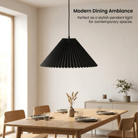 Home Decor Pleated Cloth Lampshade for Table and Ceiling Lights, Textured Material Shade for Living Room, Versatile Design